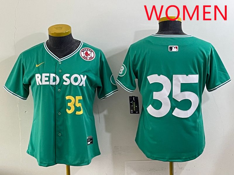 Women 2025 Boston Red Sox #35 No Name Dark Green Joint Name Nike MLB Jersey style 6->women mlb jersey->Women Jersey